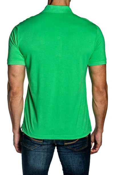 Shop Jared Lang Cotton Knit Polo In Green