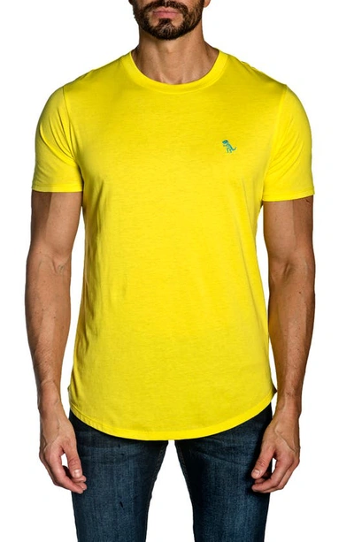Shop Jared Lang Peruvian Cotton Crewneck T-shirt In Yellow