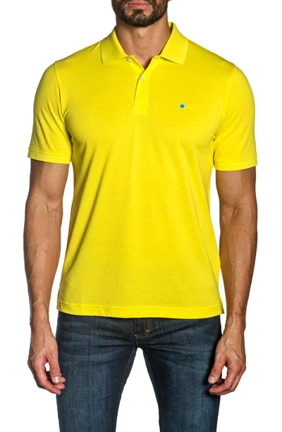 Shop Jared Lang Cotton Knit Polo In Yellow