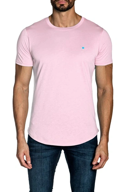 Shop Jared Lang Short Sleeve Cotton T-shirt In Pastel Pink