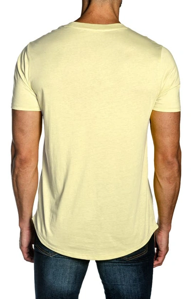 Shop Jared Lang Short Sleeve Cotton T-shirt In Pastel Yellow