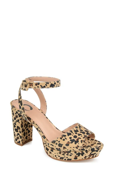 Shop Journee Collection Nairri Platform Sandal In Leopard