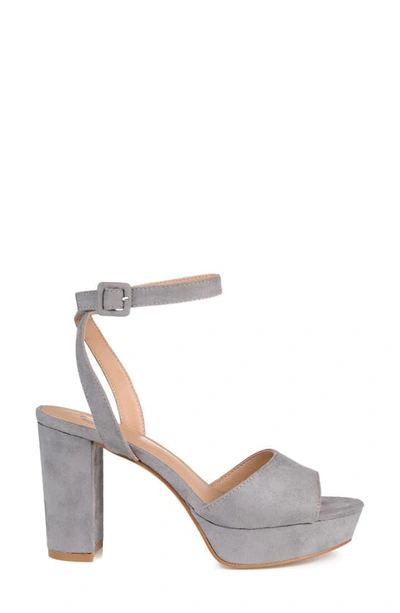Journee Collection Nairri Platform Sandal In Grey