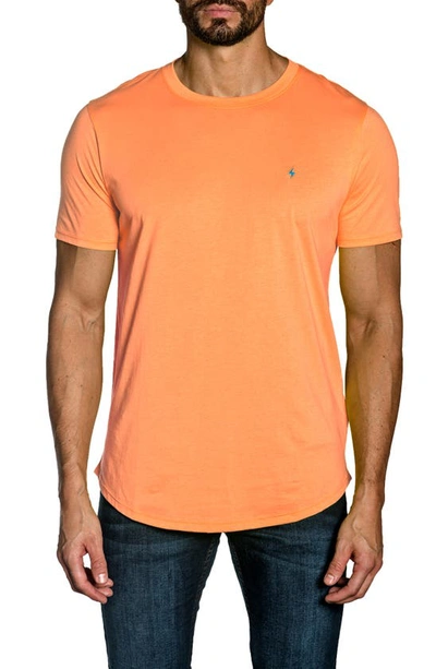 Shop Jared Lang Cotton Crewneck T-shirt In Coral