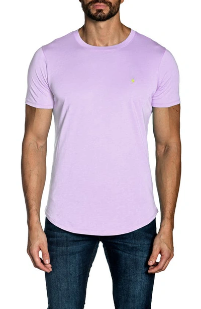 Shop Jared Lang Short Sleeve Cotton T-shirt In Lavender