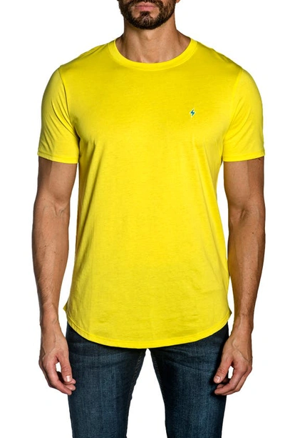 Shop Jared Lang Short Sleeve Cotton T-shirt In Yellow