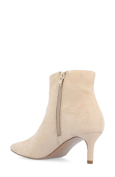 Shop Journee Collection Rossia Kitten Heel Bootie In Bone