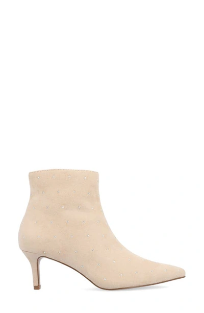 Shop Journee Collection Rossia Kitten Heel Bootie In Bone