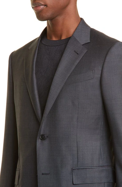 Zegna Pin Dot Trofeo Milano Wool Suit In Dk Gry Sld