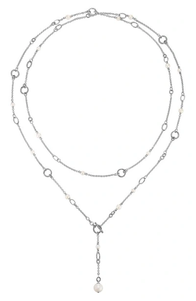 Shop John Hardy Classic Chain Sautoir Pearl Y-necklace In Silver
