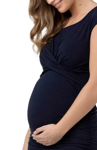 Ripe Maternity Cross My Heart Twist Front Maternity Dress In Ink