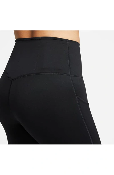Shop Nike Dri-fit Go High Waist 7/8 Leggings In Black/black
