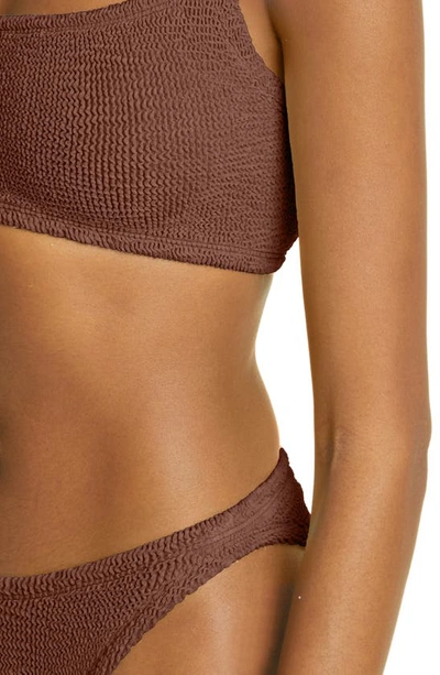 Hunza G Xandra Metallic Cocoa Two-piece Bikini In Metallic Cocoa