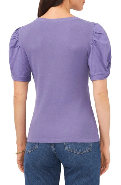 Shop 1.state Puff Sleeve Rib Knit T-shirt In Twilight Purple