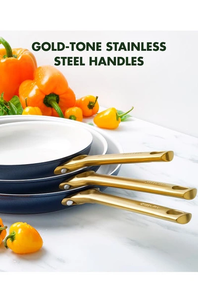 Greenpan Reserve 3-piece Frying Pan Set In Twilight Blue