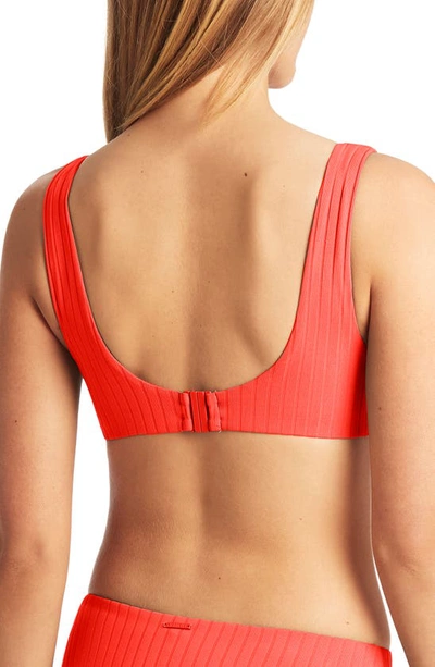 Sea Level Vesper Mid Bikini Bottoms In Tangerine