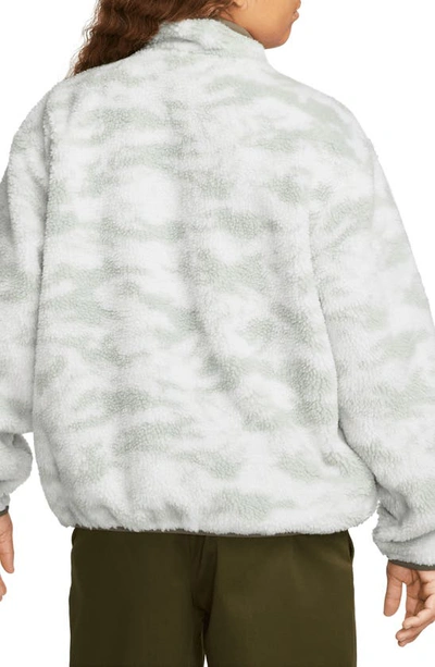Shop Nike Reversible Winterized Zip Jacket In Medium Olive/ White