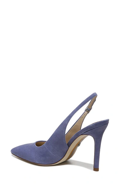 Sam Edelman Hazel Slingback Pointed Toe Pump In Violet Suede