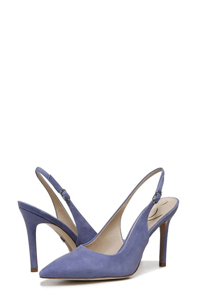 Sam Edelman Hazel Slingback Pointed Toe Pump In Violet Suede