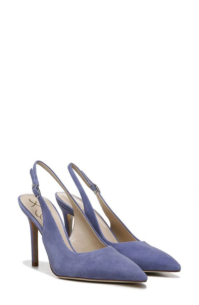 Sam Edelman Hazel Slingback Pointed Toe Pump In Violet Suede