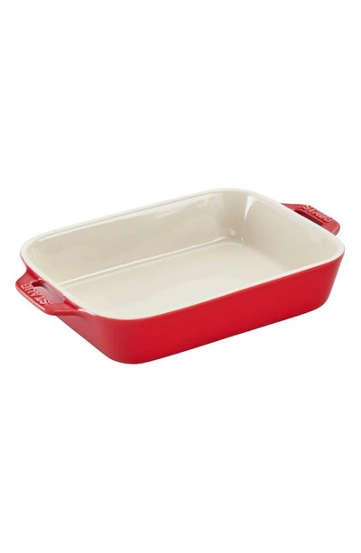 Shop Staub 4-piece Ceramic Baking Dish Set In Cherry