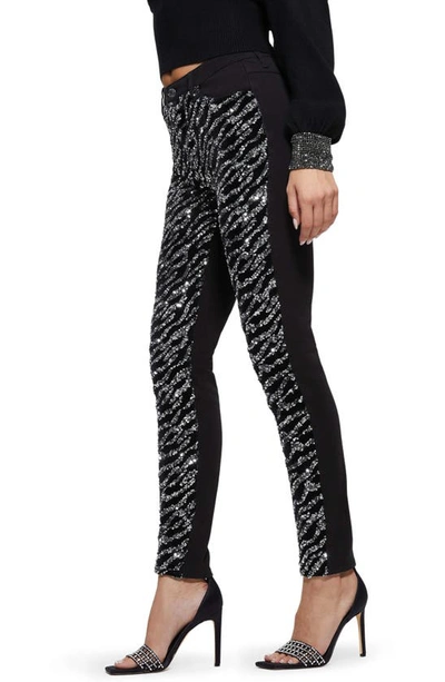Shop Guess 1981 High Waist Ankle Skinny Jeans In Glam Tiger Silver