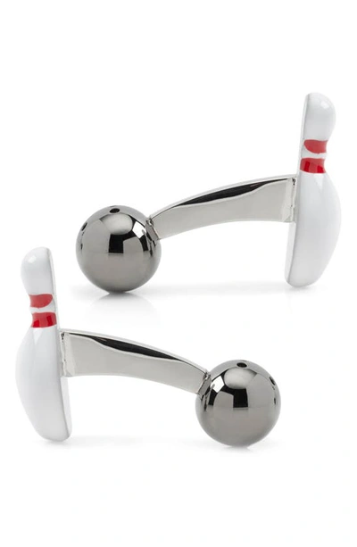 Shop Cufflinks, Inc 3d Bowling Ball & Pin Cuff Links In White