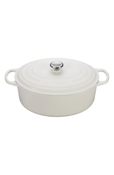 Shop Le Creuset Signature 9 1/2 Quart Oval Enamel Cast Iron French/dutch Oven In White