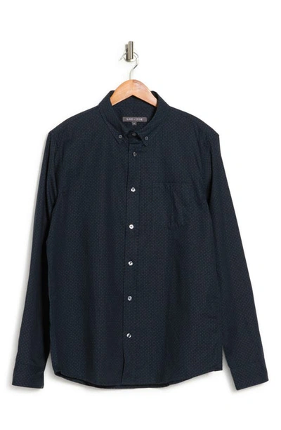 Shop Slate & Stone Long Sleeve Button Down Polka Dot Cotton Poplin Shirt In Navy Pindot