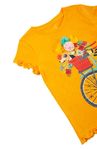 Shop Peek Aren't You Curious Kids' Bicycle Embellished T-shirt In Orange
