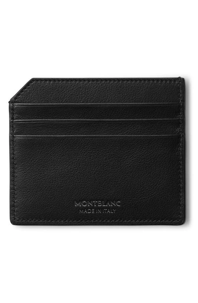 Shop Montblanc Meisterstück Leather Card Case In Black