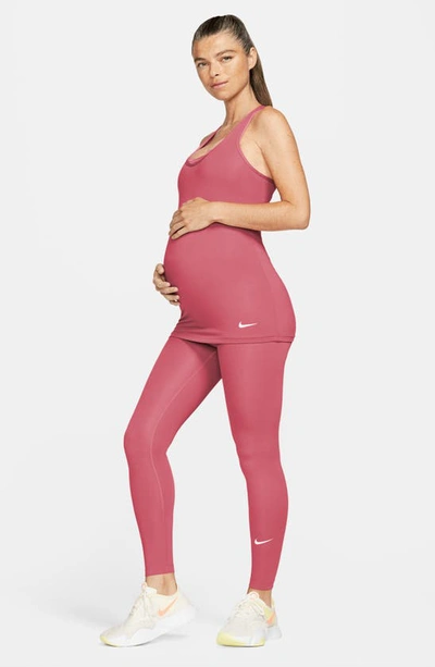 Shop Nike Performance Maternity Leggings In Rose/ White