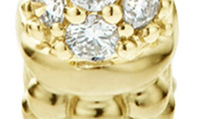 Shop Lagos 18k Gold & White Diamond Caviar Huggie Earrings In Yellow Gold/diamond
