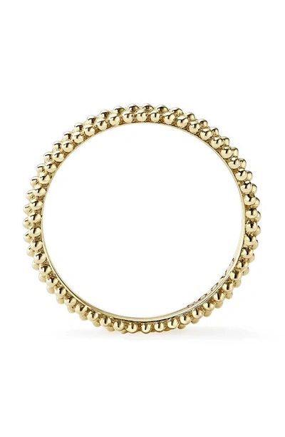 Shop Lagos Caviar Beaded Stacking Ring In Yellow Gold