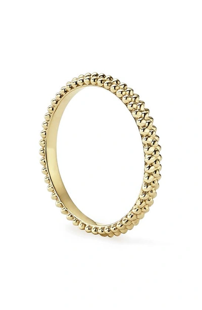 Shop Lagos Caviar Beaded Stacking Ring In Yellow Gold