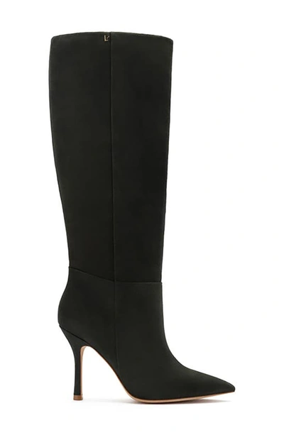 Larroude Kate Pointed Toe Knee High Boot In Green