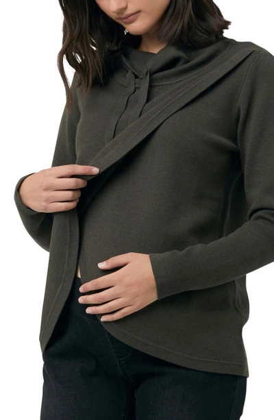 Ripe Maternity Cassie Cross Over Nursing Knit Khaki In Khaki