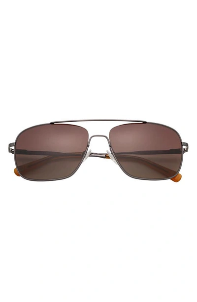 Shop Ted Baker 57mm Polarized Navigator Sunglasses In Dark Gunmetal