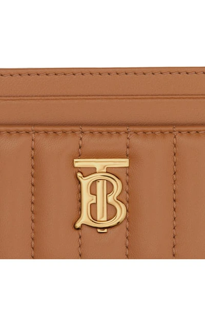 Shop Burberry Lola Quilted Leather Card Case In Marple Brown
