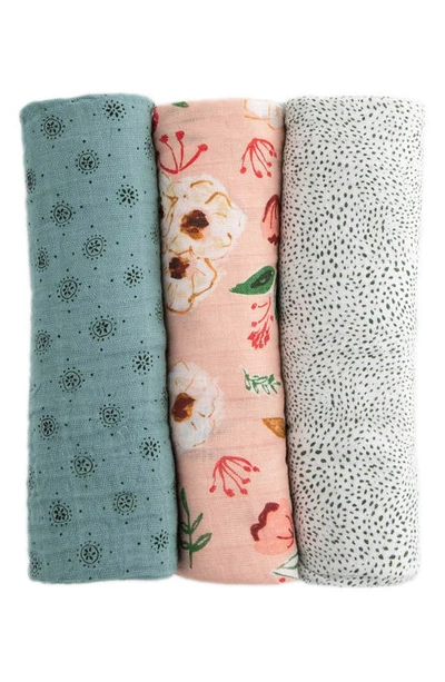 Shop Little Unicorn 3-pack Organic Cotton Muslin Swaddle Blankets In Vintage Floral