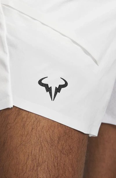 Shop Nike Dri-fit Adv Rafa Tennis Shorts In White/ White/ Black