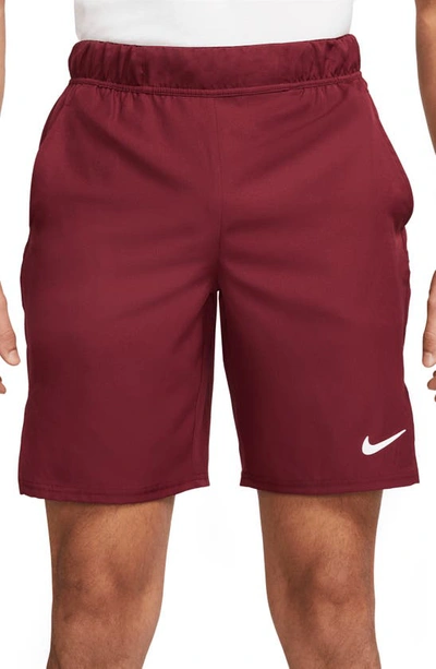 Shop Nike Court Dri-fit Victory Athletic Shorts In Dark Beetroot/ White