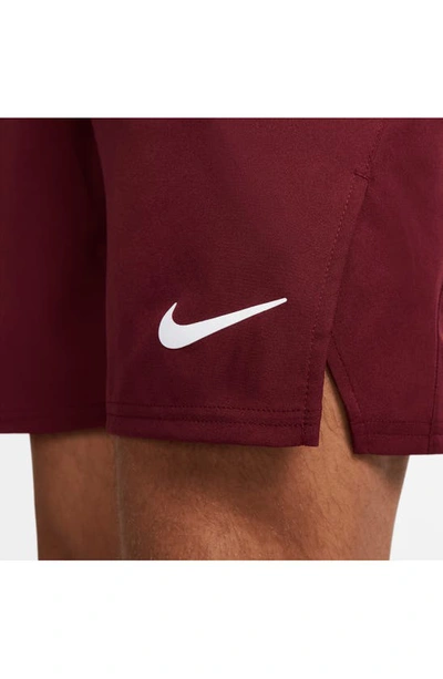 Shop Nike Court Dri-fit Victory Athletic Shorts In Dark Beetroot/ White