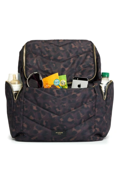 Shop Storksak Alyssa Water Resistant Convertible Diaper Backpack In Leopard