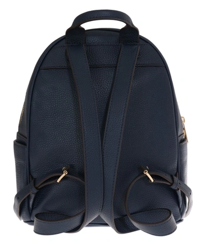 Shop Michael Kors Elegant Leather Abbey Backpack In Navy Women's Blue In Navy Blue