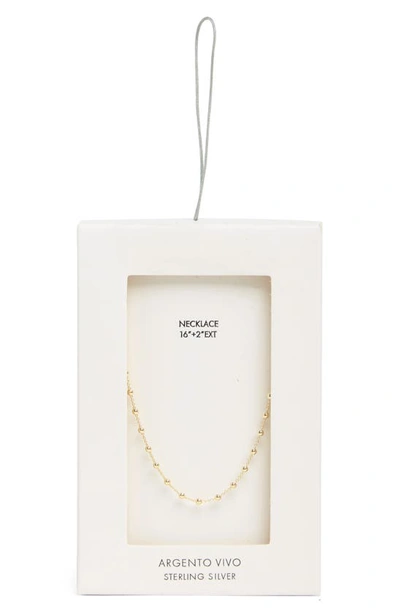 Shop Argento Vivo Sterling Silver All Around Bead Chain Necklace In Gold