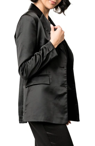 Gibsonlook Shine Effect Longline Blazer In Black