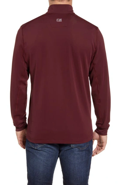 Cutter & Buck Traverse Regular Fit Quarter Zip Pullover In Bordeaux