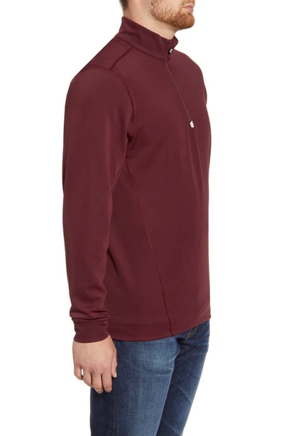 Cutter & Buck Traverse Regular Fit Quarter Zip Pullover In Bordeaux