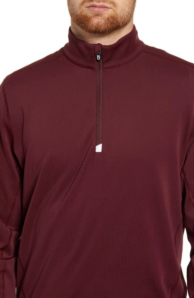Cutter & Buck Traverse Regular Fit Quarter Zip Pullover In Bordeaux